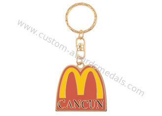 Gold Plaed Copper Stamping MacDonald Promotional Keychain for Company Celebration, School, Club