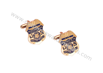 Copper, Zinc Alloy, Aluminum Cid Cufflink By Brass Stamped With Soft Enamel, Gold Plating