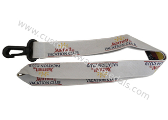 Custom Polyester, Nylon, Silicone, Satin Vacation Club Single Side Woven Promotional Lanyards With Plastic Hook