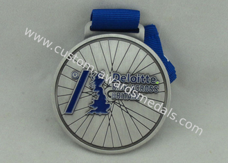 Deloitte Blue Ribbon Zinc Alloy Medal 2.5 inch With Zinc Alloy Soft Enamel